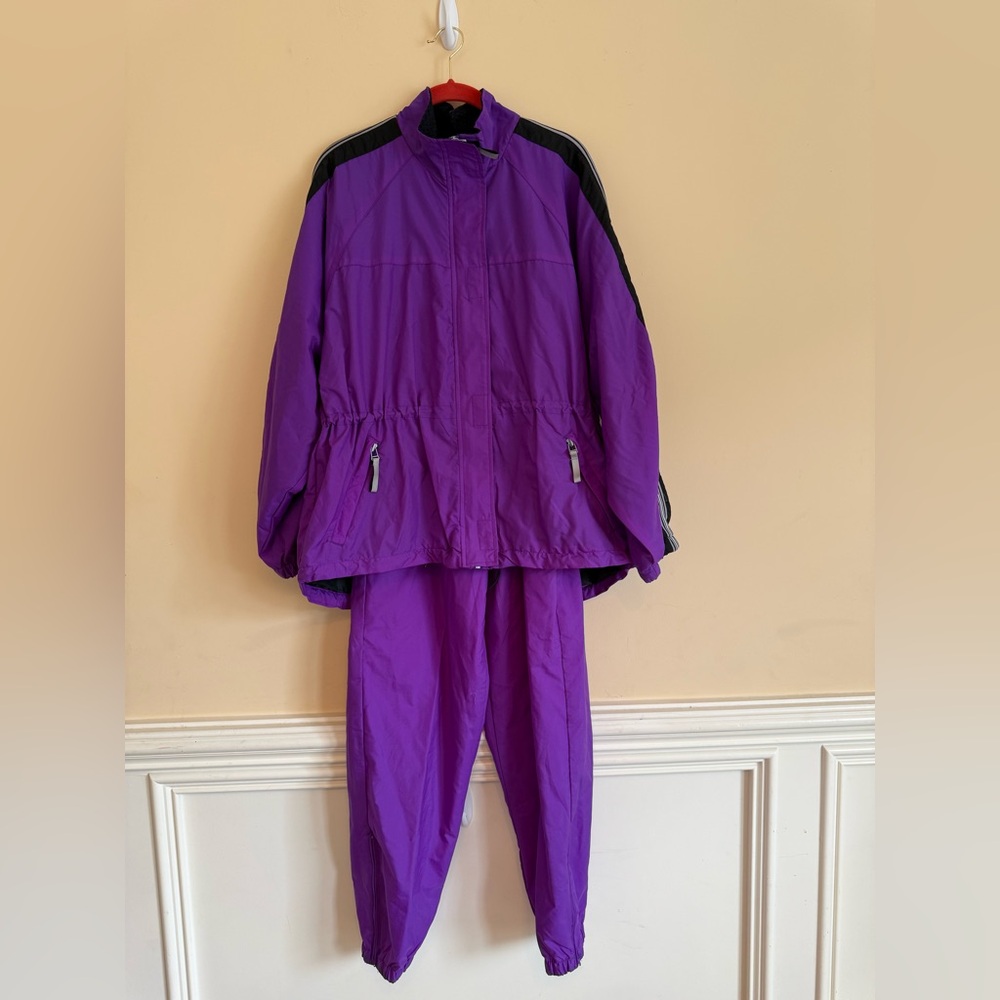 VTG Pro spirit tracksuit set from the 90 in purple and black pants sz M jacket L